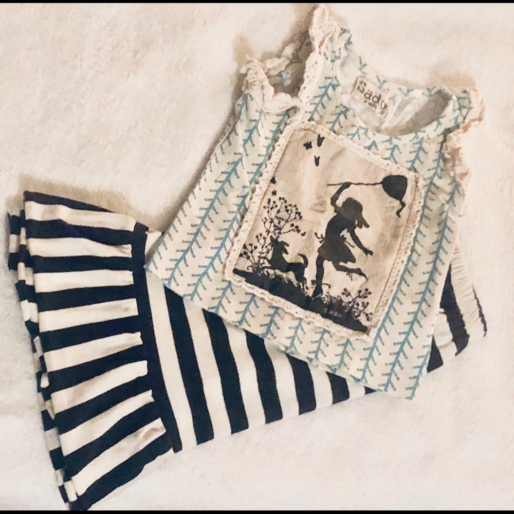 Sado Outfit Sleeveless Top & Striped Skirt, 2T